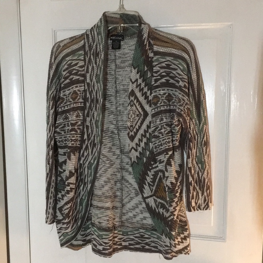Printed light weight cardigan